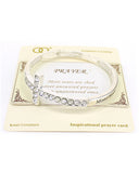 Inspirational Cross with Prayer Engraved Crystal Stretch Bracelet by Jewelry Nexus
