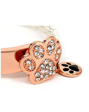 Dog Paw Charm Swarovski Elements Double Strand Bracelet "Don’t forget the puppies" by Jewelry Nexus