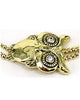 Hammered Owl Double Strand Stretch Bead Bracelet by Jewelry Nexus