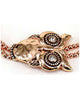 Hammered Owl Double Strande Stretch Bead Bracelet by Jewelry Nexus