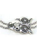 Hammered Owl Double Strande Stretch Bead Bracelet by Jewelry Nexus