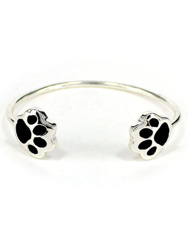 Dog Puppy Paw Print Cuff Bracelet "If you love puppies" by Jewelry Nexus