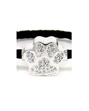 Dog Paw Print Swarovski Elements Magnetic Leather Bracelet 