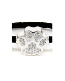 Dog Paw Print Crystal Magnetic Cord Bracelet 