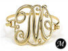 Monogram Filigree Designer Gold-tone Wire Bracelet by Jewelry Nexus