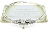 Inspirational Cross with Crystal Element Engraved Bracelet with a Prayer Card by Jewelry Nexus