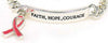Pink Ribbon Charm Chain Bracelet by Jewelry Nexus "Faith Hope Courage"