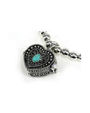 A Prayer for my Teacher in a Turquoise Heart Box Stretch  Inspirational Bracelet - Jewelry Nexus