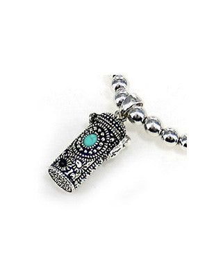 A Prayer for my Mother in a Turquoise Box Stretch Antique Inspirational Bracelet - Jewelry Nexus