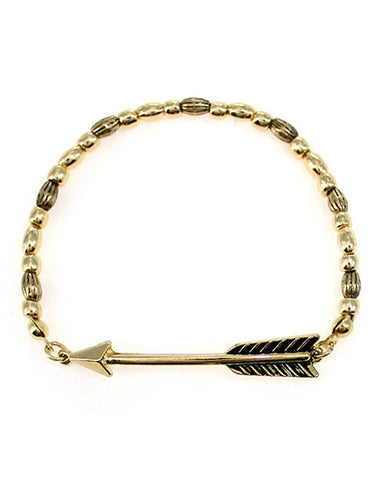 Sideways Horizontal Arrow Stretch Bead Charm Bracelet by Jewelry Nexus