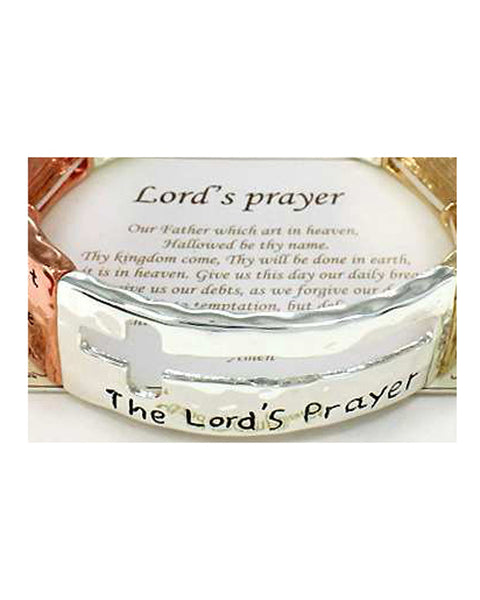 Lord's Prayer Engraved Hammered Stretch Bracelet Our Father which art In Heaven by Jewelry Nexus