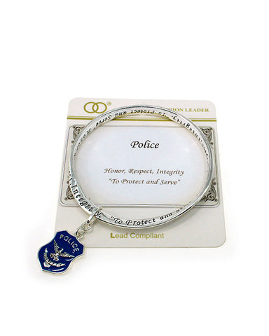 Police Inspirational Bracelet Honor Respect Integrity To Protect & Serve by Jewelry Nexus