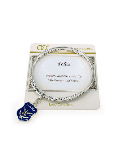 Police Inspirational Bracelet, Honor, Respect, Integrity "To Protect & Serve" - Jewelry Nexus