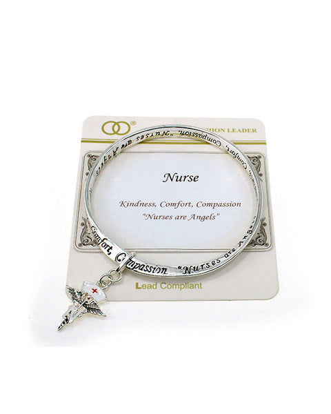 Nurse Inspirational Bracelet , Kindness. Comfort, Compassion "Nurses are Angels" - Jewelry Nexus