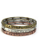 Serenity Prayer Engraved Multi Layer Stretch Bracelet 