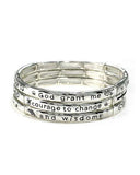 Serenity Prayer Engraved Multi Layer Stretch Bracelet 