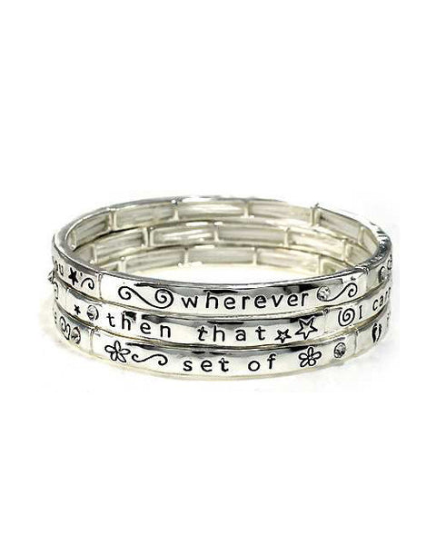 "Footprints in the Sand.." Matthew 8:19 Inspirational Multi Layer Stretch Bracelet - Jewelry Nexus