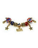 I Love USA Theme American Flag Inspirational Bead Bracelet with Heart Lobster Claw by Jewelry Nexus