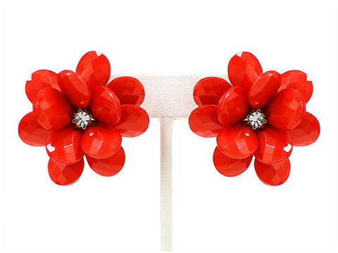 Rhinestone Cut Flower Stud Earrings by Jewelry Nexus