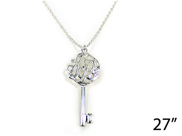 HOPE MONOGRAM 27" Key long Strand Pendant Necklace by Jewelry Nexus