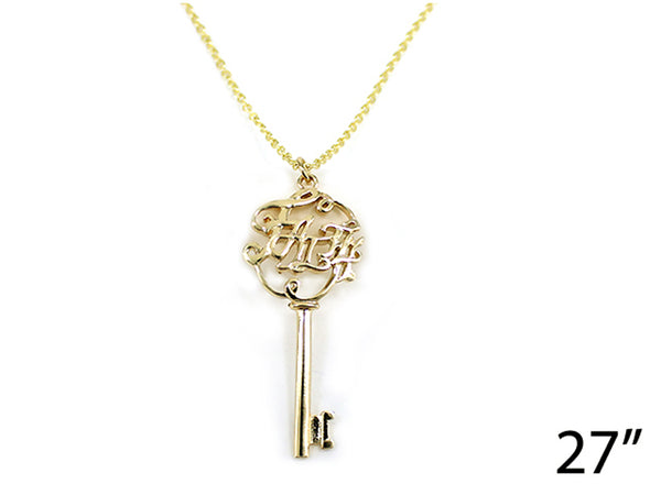 FAITH MONOGRAM 27 "Key long Strand Pendant Necklace by Jewelry Nexus