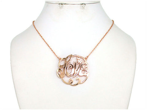 LOVE MONOGRAM 16" Necklace by Jewelry Nexus