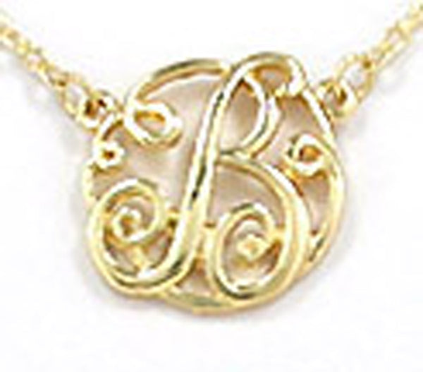 Initial Monogram 16" Gold-tone Necklace by Jewelry Nexus