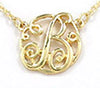 Initial Monogram 16" Gold-tone Necklace by Jewelry Nexus