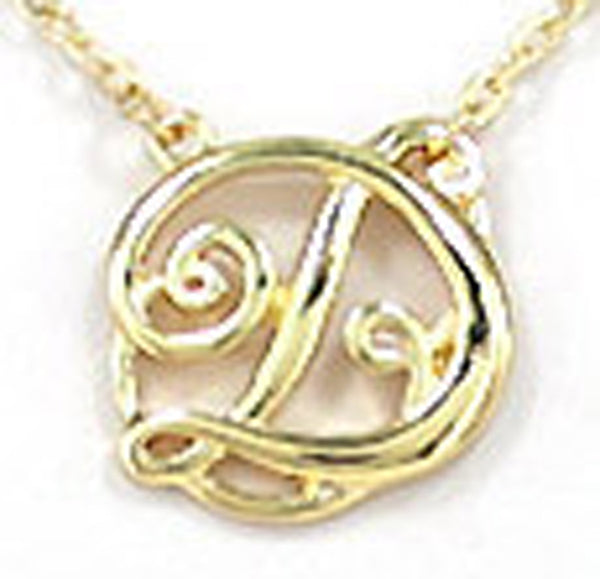 Initial Monogram 16" Gold-tone Necklace by Jewelry Nexus