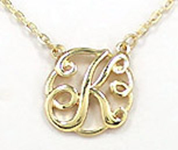 Initial Monogram 16" Gold-tone Necklace by Jewelry Nexus