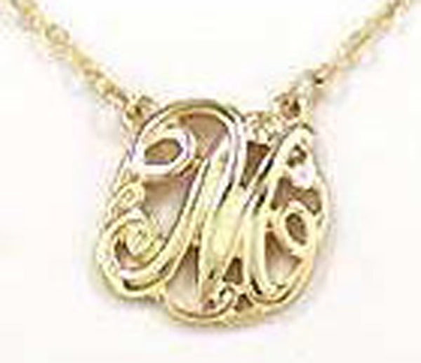 Initial Monogram 16" Gold-tone Necklace by Jewelry Nexus