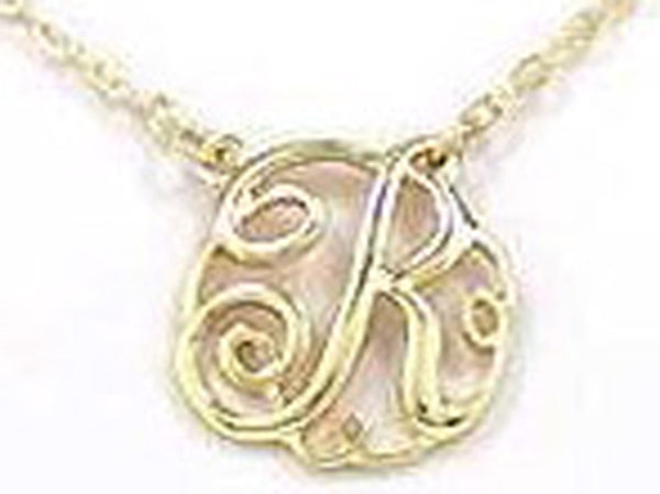 Initial Monogram 16" Gold-tone Necklace by Jewelry Nexus