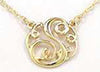 Initial Monogram 16" Gold-tone Necklace by Jewelry Nexus