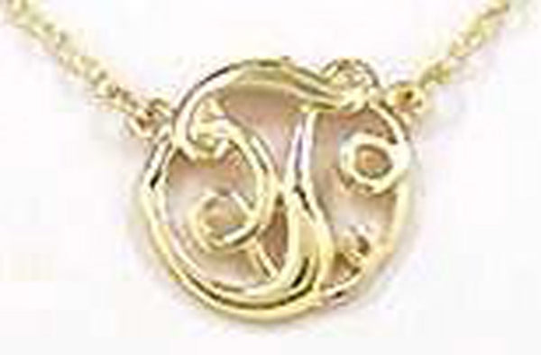 Initial Monogram 16" Gold-tone Necklace by Jewelry Nexus