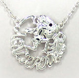 Zodiac Symbol Silver-tone Chain 18