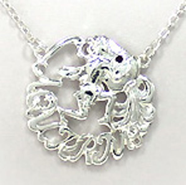Zodiac Symbol Silver-tone Chain 18" Necklace With Crystals in a Gift Box by Jewelry Nexus