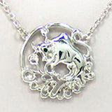 Zodiac Symbol Silver-tone Chain 18