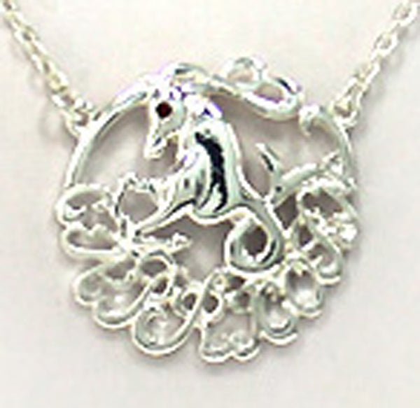 Zodiac Symbol Silver-tone Chain 18" Necklace With Crystals in a Gift Box by Jewelry Nexus