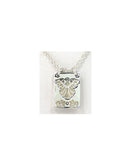 Guardian Angel Shell Layered Cut Charm Booklet Necklace by Jewelry Nexus