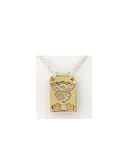 Guardian Angel Mother of Pearl Layered Cut Charm Booklet Necklace by Jewelry Nexus