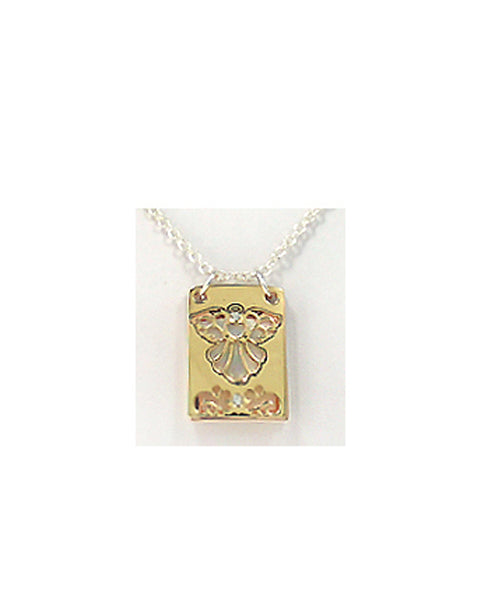Guardian Angel Shell Layered Cut Charm Booklet Necklace by Jewelry Nexus