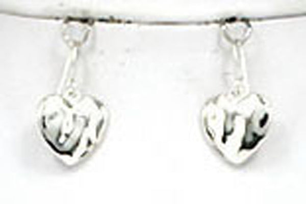 Hammered Heart Circle of Love 18" Necklace set with Heart Earrings in a Gift Box by Jewelry Nexus