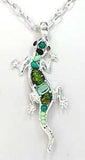 Green Lizard Hammered Epoxy Stone and Crystal 18
