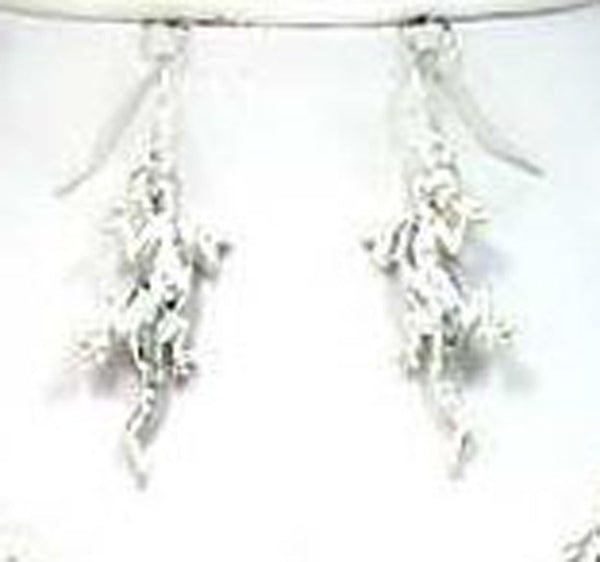 Green Lizard Hammered Epoxy Stone and Crystal 18" Necklace Set with Earrings Box by Jewelry Nexus