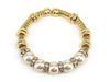 Cream Imitation Pearl & Bead Designer Gold-tone Bracelet - Jewelry Nexus