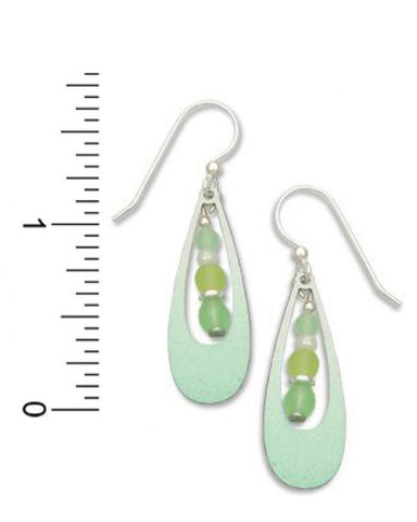 Adajio By Sienna Sky Green Open Drop Earrings with Beads 7096