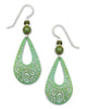 Green blue Open Teardrop Filigree Earrings Made In USA by Adajio Sienna Sky 7126