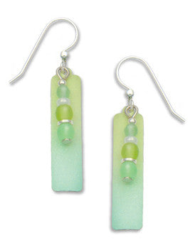 Adajio By Sienna Sky Mint Green Faded Bead Overlay Column Earrings 7193
