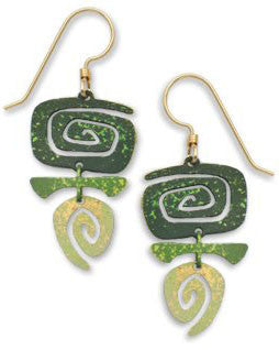 Adajio By Sienna Sky Green Spiral Niobium Dangle Earrings 7202