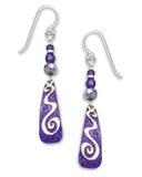 Adajio By Sienna Sky Purple Silver-tone Squiggle Overlay Earrings 7229